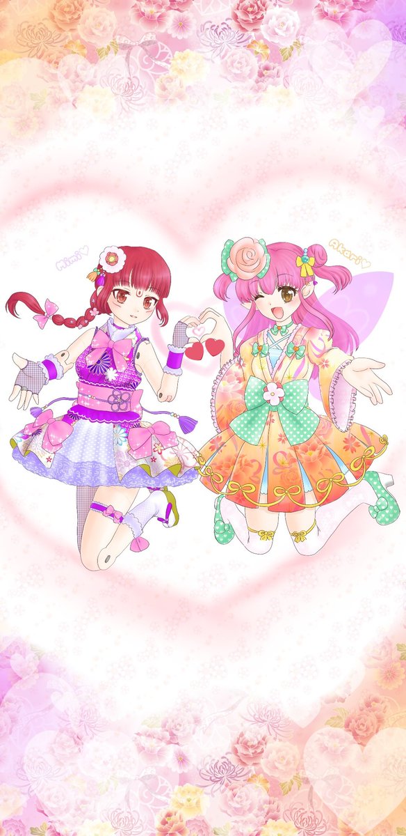 _Milky_JAM_'s tweet photo. このイラストは、みるきぃ♡JAMがアイドルデビュー前に、黒にゃんさんとコラボした時の作品です♥
アカリちゃん＆みみちゃん
ミイナちゃん＆ももえちゃん https://t.co/k2gzMKiqn9