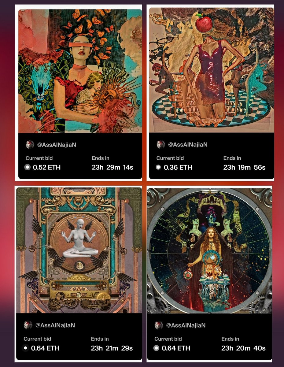 assalnajian's tweet photo. 4 pieces 🏁 of collection #NajiaN
🚨🚨🚨🚨
It is my honor to announce :
Acution Live By Dear @shashxg
Thank you for your trust in my Art♥️
https://t.co/5bwioebfRC
• Chess Live ♟️
• Incantation ♥️
• Evran 🐲
• METAVERSE 🌀
#NFTCommunity #SILENTMOOD
#nftart #nftcollector https://t.co/lrIIVjvq6Y