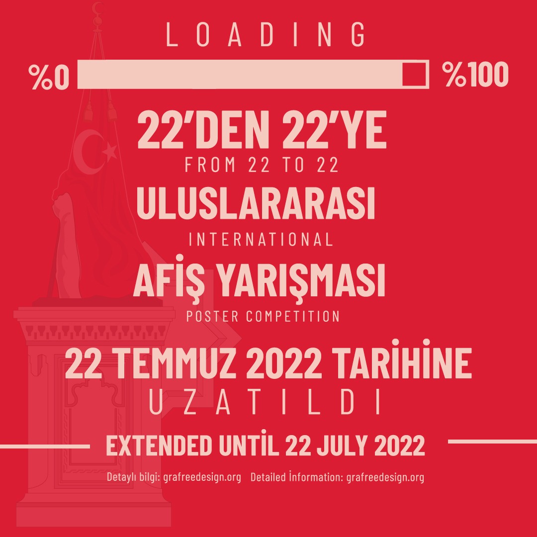 gsfdpu's tweet photo. 22'den 22'ye Uluslararası Afiş Yarışmasın 22 Temmuz 2022 tarihine uzatılmıştır.

From 22 to 22 İnternational Poster Competition extended until 22 April 2022.

https://t.co/5HCVW6Bsby https://t.co/mKXKhGlq5b