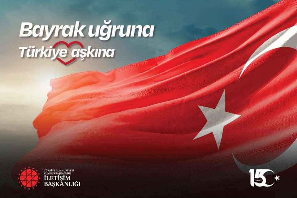 #15Temmuz Aziz şehitlerimizi rahmet ile anıyor, Kahraman Gazilerimize şükranlarımızı sunuyoruz.