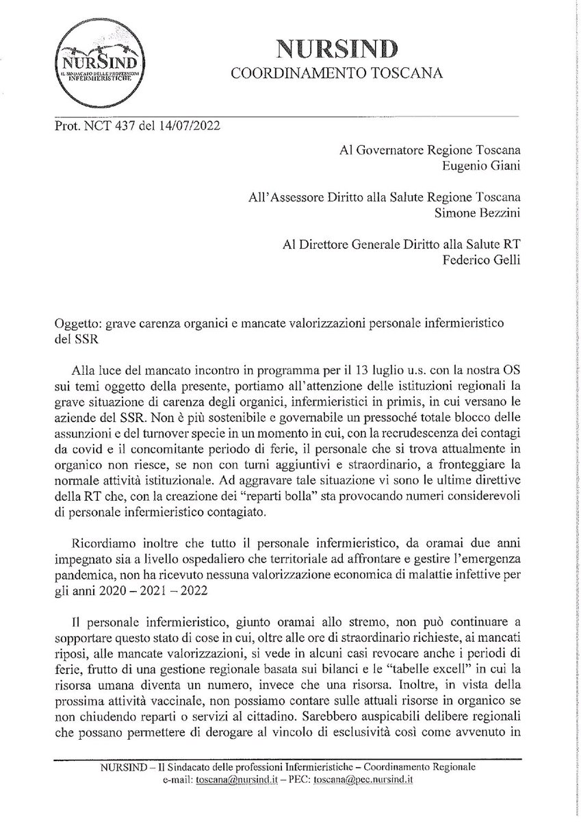 NursindSiena's tweet photo. Grave carenza organici e mancate valorizzazioni personale infermieristico del SSR
#nursind
#nursindtoscana
#nursindtutelaituoidiritti 
#nursindsiena 

https://t.co/kLl4SmG6PN https://t.co/er2lkKFCxn