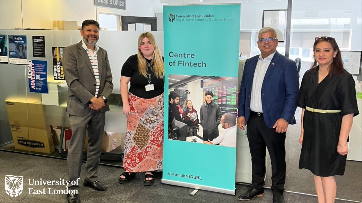 UEL_News's tweet photo. Our Centre of FinTech's strategic advisory board members Sharjil Ahmed, @cykubeglobal &amp; Ritesh Jain, Infynit, visited the Centre of FinTech's director Iwa Salami at USS on 13 &amp; 14 July for a tour of the facilities and discussions on their involvement in the centre.

#USSCampus https://t.co/e8nG4AwjaR