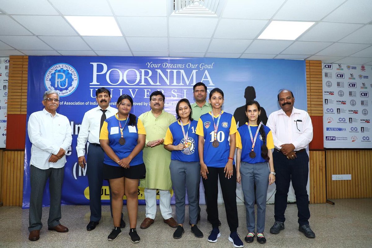 Poornima_Univ's tweet photo. Congratulations to our MBA Dept. for winning the Bronze medal in the Nation Inter College Skipping Competition held on 11 to 13 July.
.
.
.
.
#poornimauniversity #jaipur #skippingcompetition #skipping #bronzemedal #congratulations https://t.co/wkW2Voq3Km
