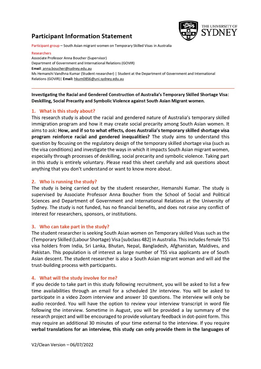 Interesting research study.... 

Expressions of interest now open.