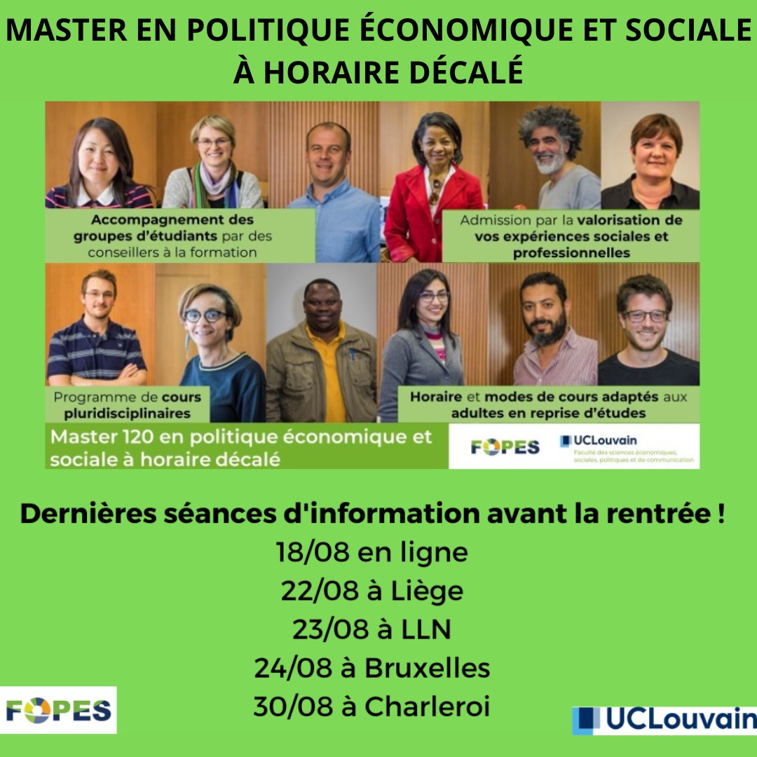 💡💡💡De nombreux étudiant·es ont redonné du sens à leurs expériences professionnelles en suivant le master en politique économique et sociale. Adapté pour être suivi tout en travaillant !
lnkd.in/eCkpD9_k
