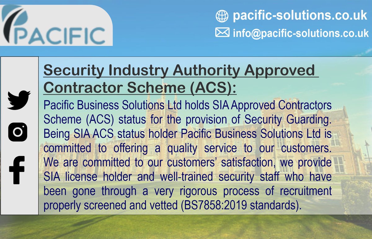 Pacific Security Solutions (@pacificbusines1) on Twitter photo Get In Touch:
π: pacific-solutions.co.uk
βοΈ: info@pacific-solutions.co.uk
βοΈ: 07898 205035
#SIA #professional #guards #company #security
#services #solution #securityindustryauthorithy #uksecurity #pacific #ApprovedContractors #securityservices #BusinessSolutions Get In Touch:
π: pacific-solutions.co.uk
βοΈ: info@pacific-solutions.co.uk
βοΈ: 07898 205035
#SIA #professional #guards #company #security
#services #solution #securityindustryauthorithy #uksecurity #pacific #ApprovedContractors #securityservices #BusinessSolutions
