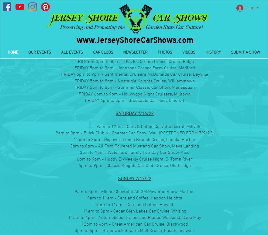 Jersey Shore Car Shows tweet media