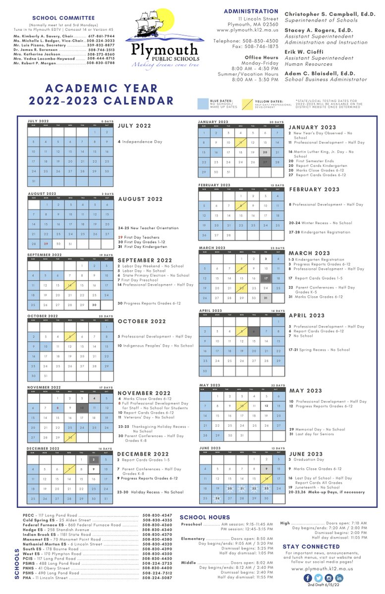 The summer certainly isn't over yet! But for planning purposes, we wanted to share the 2022-23 Academic Year Calendar. For a printable version, please visit bit.ly/PPSAcademicCal. 

Now back to sunshine and fun! 😉🌊☀️