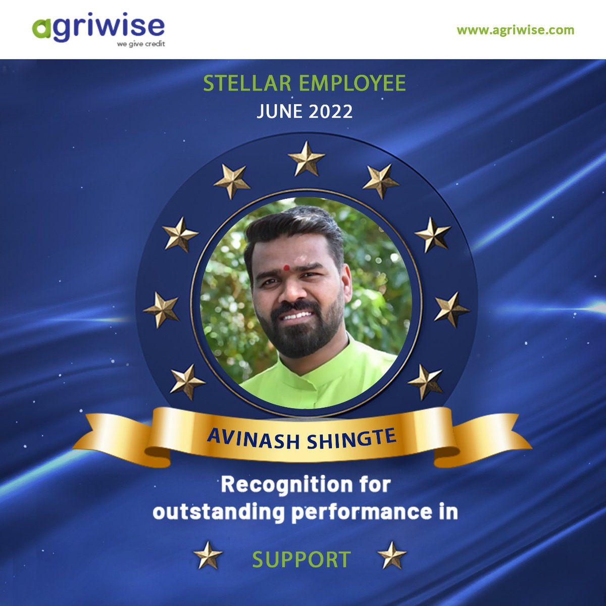 AgriWise's tweet photo. Avinash Shingte, you play a crucial role in our organization's success. We are pleased to announce you as the 'Employee of the Month' for the month of June 2022 for your outstanding contributions to the support department.
#Congratulations #Agriwise #StellarPerformer https://t.co/WLOdqAPGyq