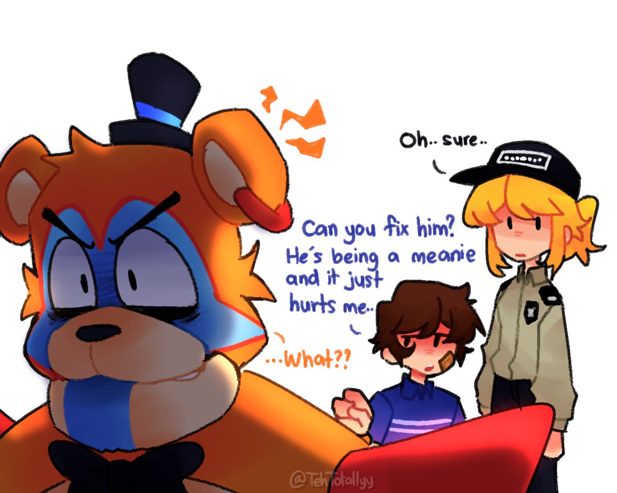 TehTotally's tweet photo. Freddy became a snitch #FNAF https://t.co/CTEGxi43MK