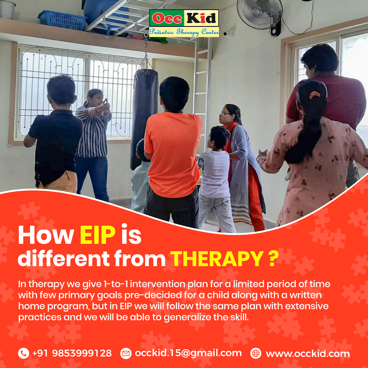 Our Extensive Intervention Program (EIP) is different from therapy. This specialized program is exclusively designed while keeping the special needs of our special ones in mind. 

#Occkid #AutismTreatment #AutismAwareness