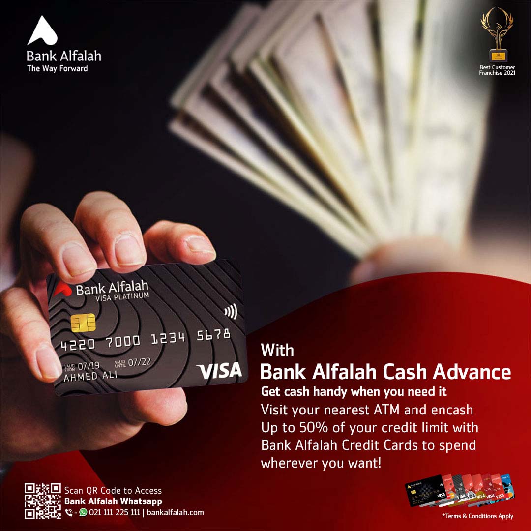 BankAlfalahPAK's tweet photo. Bank Alfalah offers Cash Advance option to provide convenience to its customers.
For details, visit https://t.co/5ogh2wiVsW or call us at 021-111-225-111
#BankAlfalah #TheWayForward #BAFCards #CreditCard #CashAdvance https://t.co/Aw9ainonok