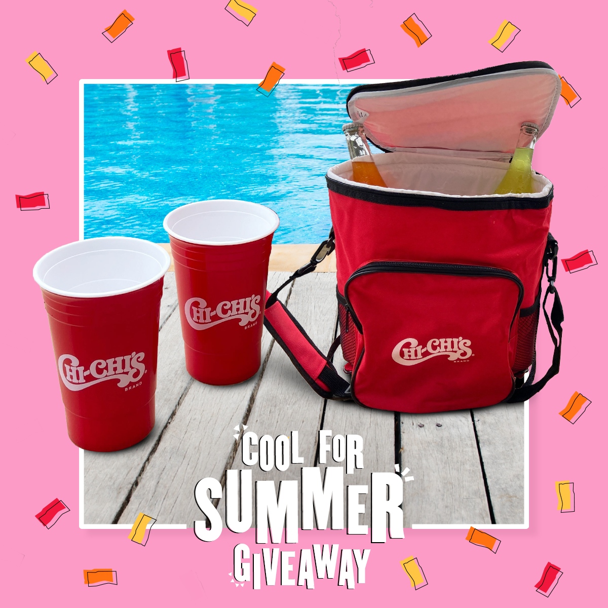 CHICHISBrand's tweet photo. Week 3 Giveaway!
Stay cool for summer with our official CHI-CHI’S® cooler and red cups to get your party started!
How to Enter:
This week we want you to tell us what your favorite summer memory is so far!
#CoolForSummer
Official rules: https://t.co/rLBqdy4IY4 https://t.co/8wNYDITj6c