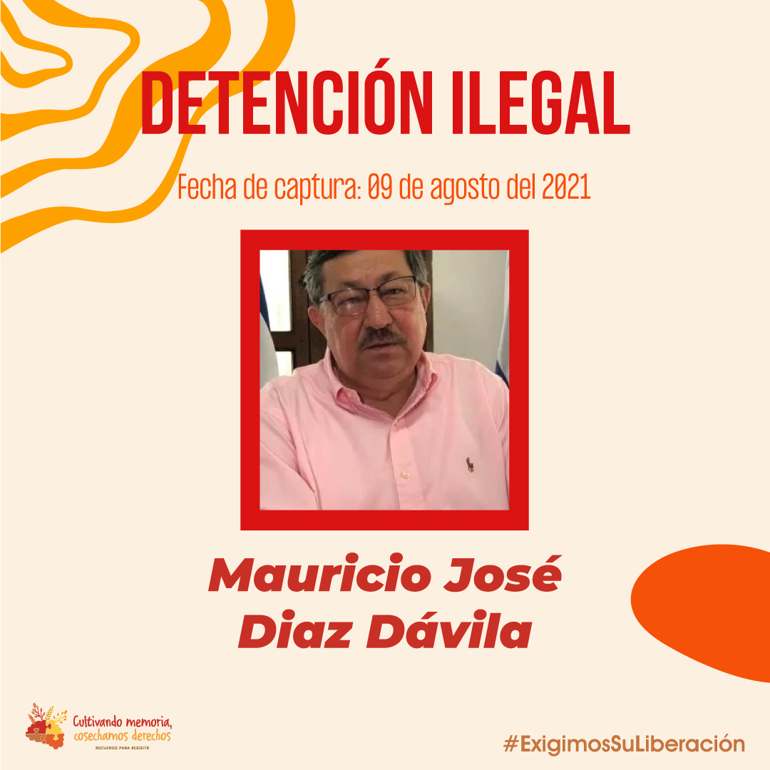 Mauricio Díaz intentó salir del país por el puesto fronterizo de Peñas Blancas, pero en Migración le quitaron su pasaporte y le dijeron que tenía restricción migratoria. Días después fue capturado.
#SembrandoMemoriaCosechandoDerechos