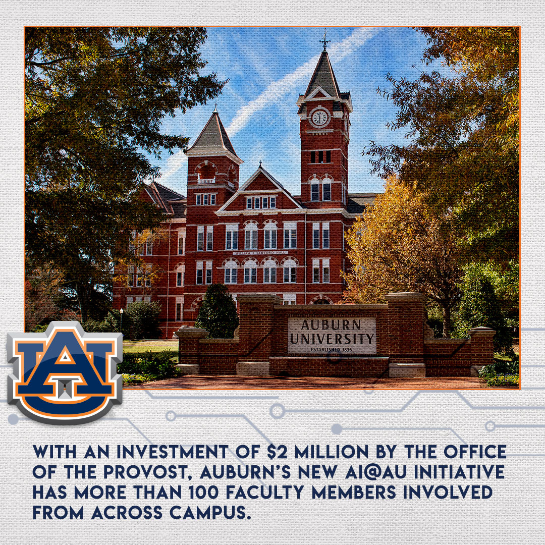 .<a href="/AuburnU/">Auburn University</a> is the state’s leader in artificial intelligence innovation, research and education. Learn more about our growing, cutting-edge initiatives and programs in this exciting arena. #AIintheSEC

eng.auburn.edu/ai-au/