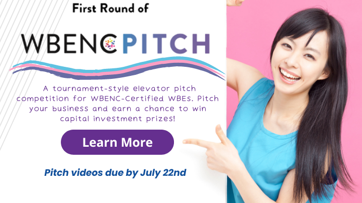 WBECEast's tweet photo. 1 week left to submit your WBENCPitch for a shot at national rounds &amp; 20k grant. Due next Friday 7/22 at 11:59pm! Send us a link of your 90 sec. pitch 90. Making it easier, record your pitch in Zoom and send us the shareable link. Submit here ➡️https://t.co/qWt9ZPhRBd
@WBENCLive https://t.co/3t62wTN8gn
