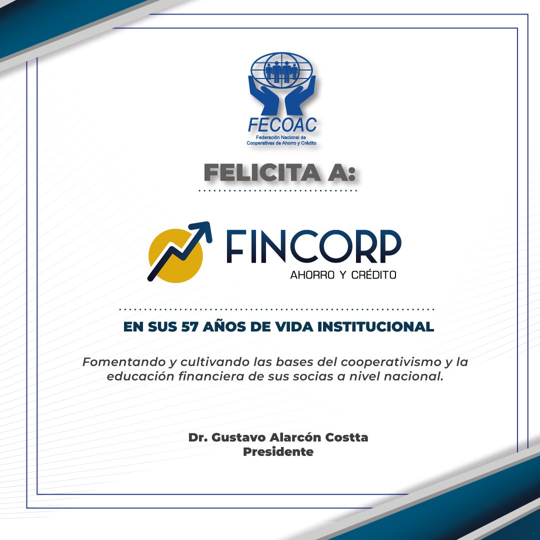 🎊𝐀𝐍𝐈𝐕𝐄𝐑𝐒𝐀𝐑𝐈𝐎 I 𝐂𝐎𝐎𝐏𝐄𝐑𝐀𝐓𝐈𝐕𝐀𝐒 𝐒𝐎𝐂𝐈𝐀𝐒
Fecoac saluda a @Fincorp por su Quincuagésimo Séptimo Aniversario de vida institucional. ¡Celebramos su trayectoria en el sector cooperativo! 
#57AñosFincorp #SomosCooperativistas #SomosUnaGranHistoria