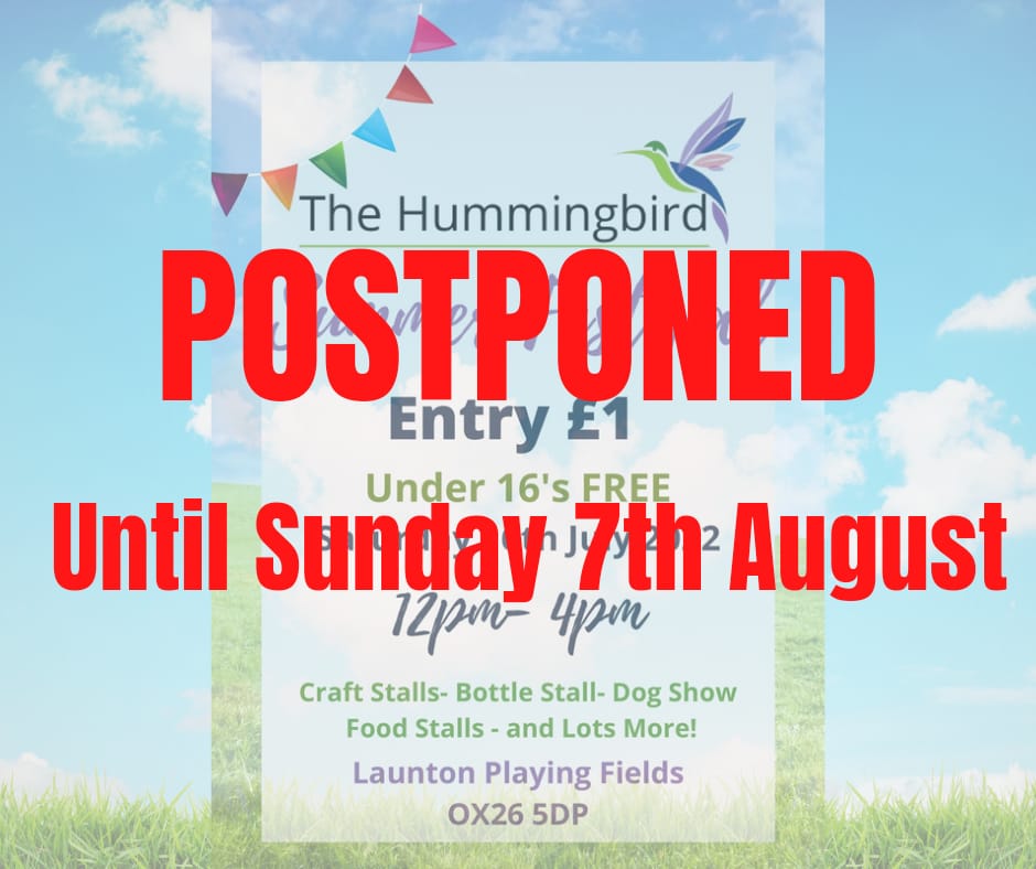 Over the years we've had to make some difficult decisions. Yesterday was one of those days, we wanted good weather for our #SummerFestival but the predicted temperatures made us look at the safety of those attending. We have therefore postponed it until 7th August