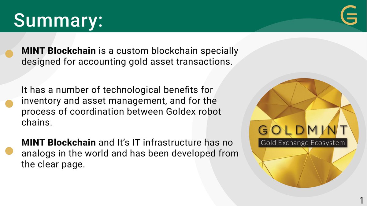 MINT blockchain summary: