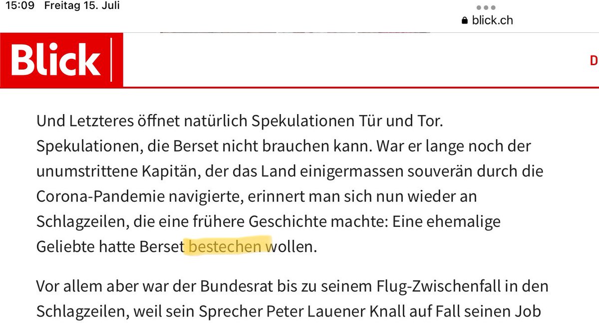 Schreiben eigentlich nur noch die Praktikanten bei <a href="/Blickch/">Blick</a> Den Unterschied zwischen „Bestechung“ und „Erpressung“ sollte man schon kennen…