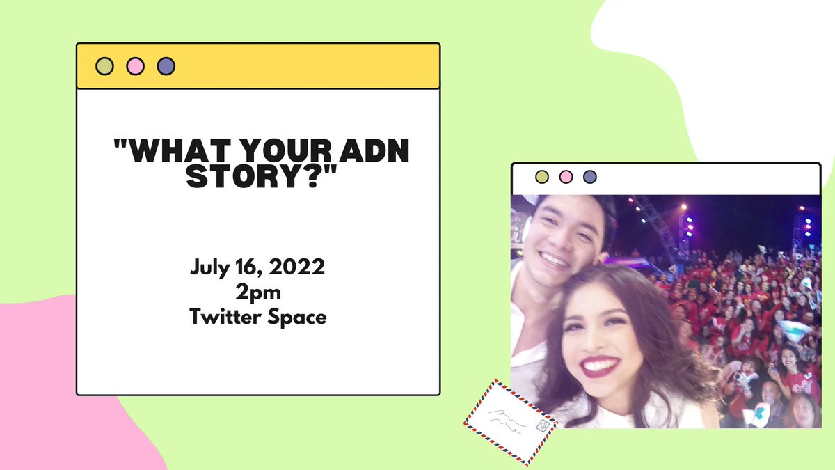 AdnSpaces's tweet photo. Are you ready to bring back the memories of 2015? Listen to our Twitter Space tomorrow as we recall our AlDub journey, and more!

Submit your ADN Story thru our DM until tomorrow at 11:30 AM.

Remember, the words we write stay longer than the words we say.
#ALDUBatADNHanggangDulo https://t.co/CRpyPvJXdh
