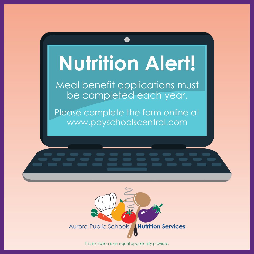 Meals will not be free for all students this upcoming school year as they have when the pandemic began. It's imperative that you complete a meal benefit application for the '22'23 School Year.
Complete your application now at: payschoolscentral.com