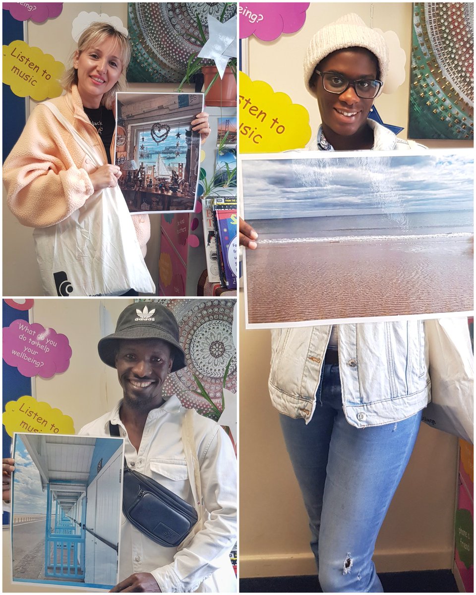 EnfieldCentre's tweet photo. Congratulations again to our three photography competition winners from our recent beach trip. Shirin, Isis and Jiddo came to collect their goody bags today @EnfieldCentre @leedscitycoll 📸 https://t.co/V11FcdsEjC