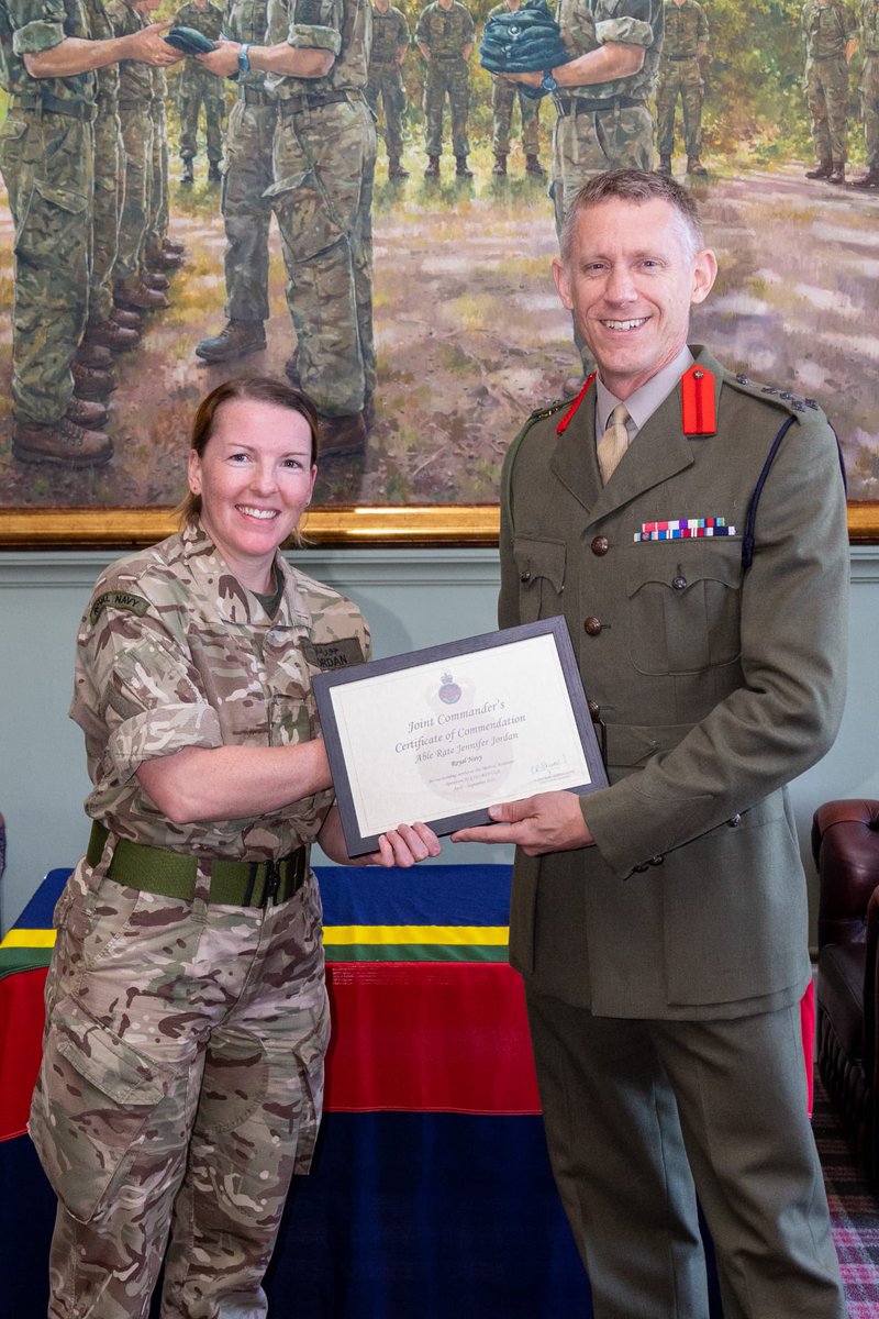 CommandoTRG's tweet photo. Congratulations to AB Jennifer Jordan (Medic) on receiving a Joint Commander’s Commendation from Brigadier Richard Cantrill OBE MC, for her outstanding service shown on Operations.

#achievement #award #Commendation #FridayMotivation https://t.co/1bwdxcTRtp