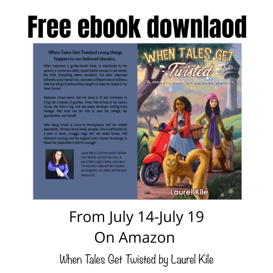 KileAuthor's tweet photo. #WhenTalesGetTwisted #freeebook #freeonkindle #indieauthor #selfpublished #sandyspringspress #fairytaleretelling #middlegrade #middlegradebooks #momsoftweens #elementaryteachers #elementarylibrarian #librarian #wvwriter #wvauthor https://t.co/SP8GlNodg4
