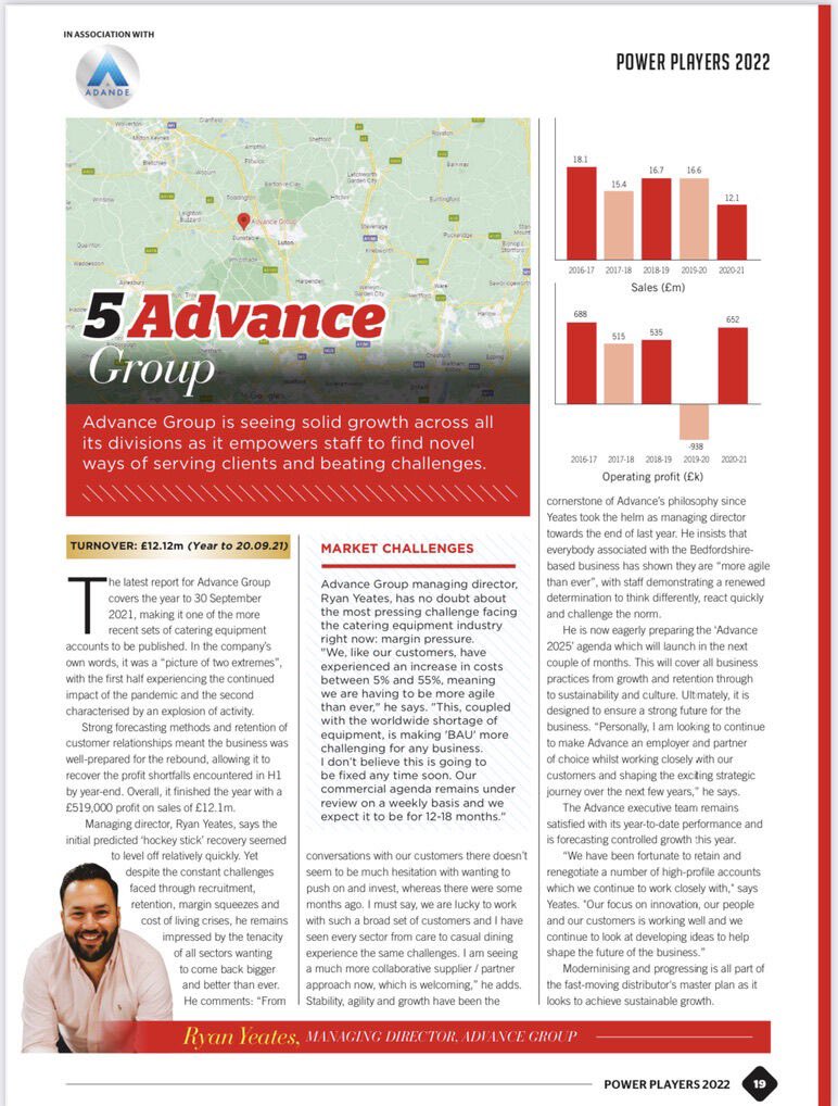 Natalie_Courbet's tweet photo. Delighted that @AdvanceGrp is number 5 in the @cateringinsight #PowerPlayers list! Our focus on innovation, our people and our customers is what continues to drive us forward in developing new ideas and continue to shape the business.
#AdvanceGroup #AdvanceCatering https://t.co/TIDbsejVAd