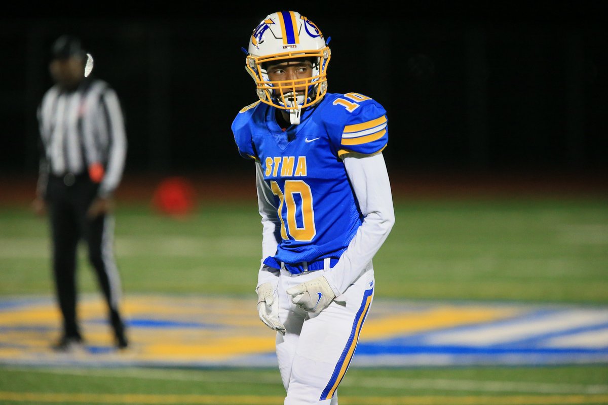 StmaFB's tweet photo. GOLF TOURNAMENT COUNTDOWN DAY #10:

Lockdown CB Josh Segler, wearing #10, is returning for the Knights this Fall---look for big things from Josh!

REGISTER HERE:  https://t.co/CKA04lFhP8 https://t.co/lKh4PmwkWA