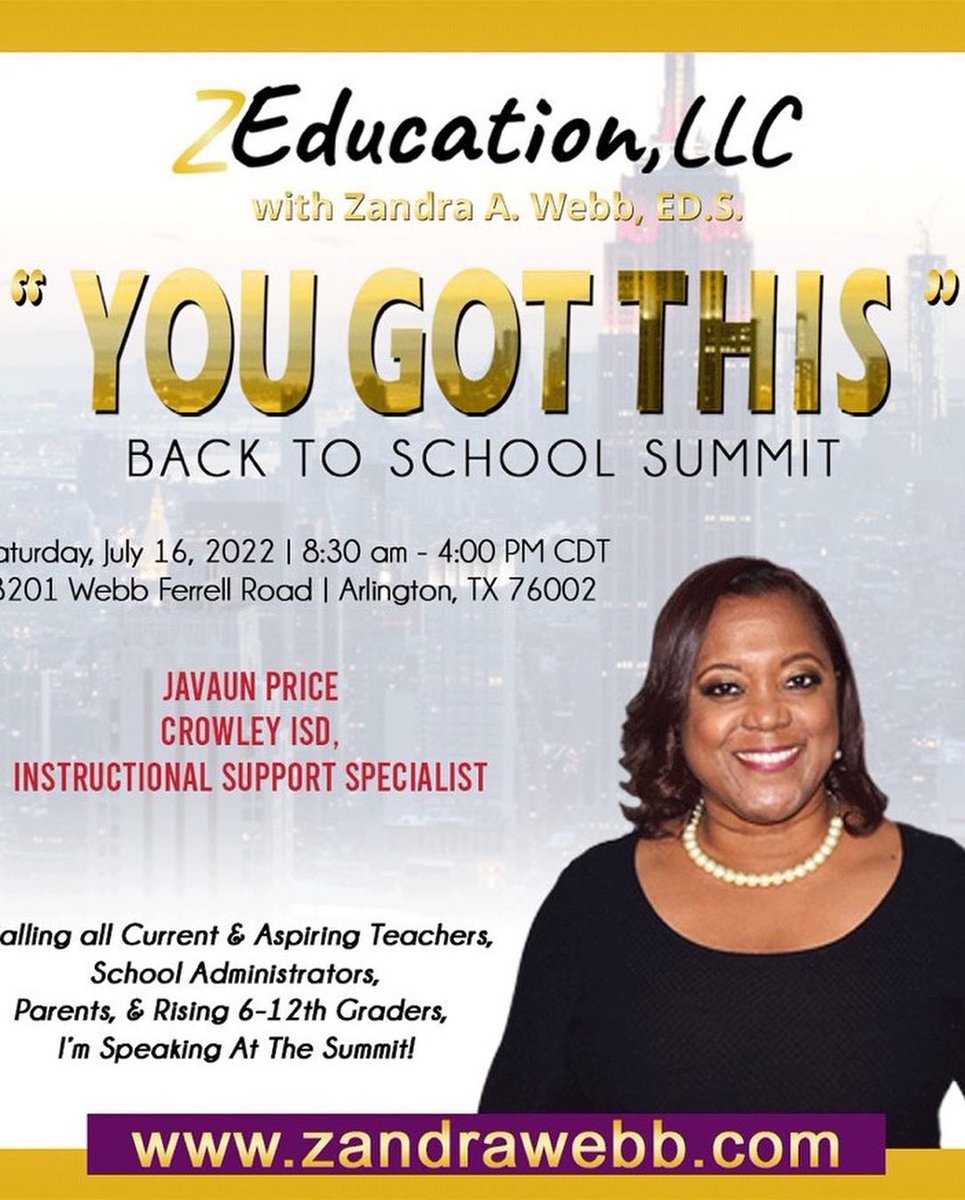 JavaunPrice's tweet photo. If you know of any rising 6th - 12th graders, parents, teachers, or administrators looking for a great way to get back to school prepared for an amazing year, please share this event! Register here: https://t.co/itSEBWoCMD https://t.co/dQv5V1PXVl