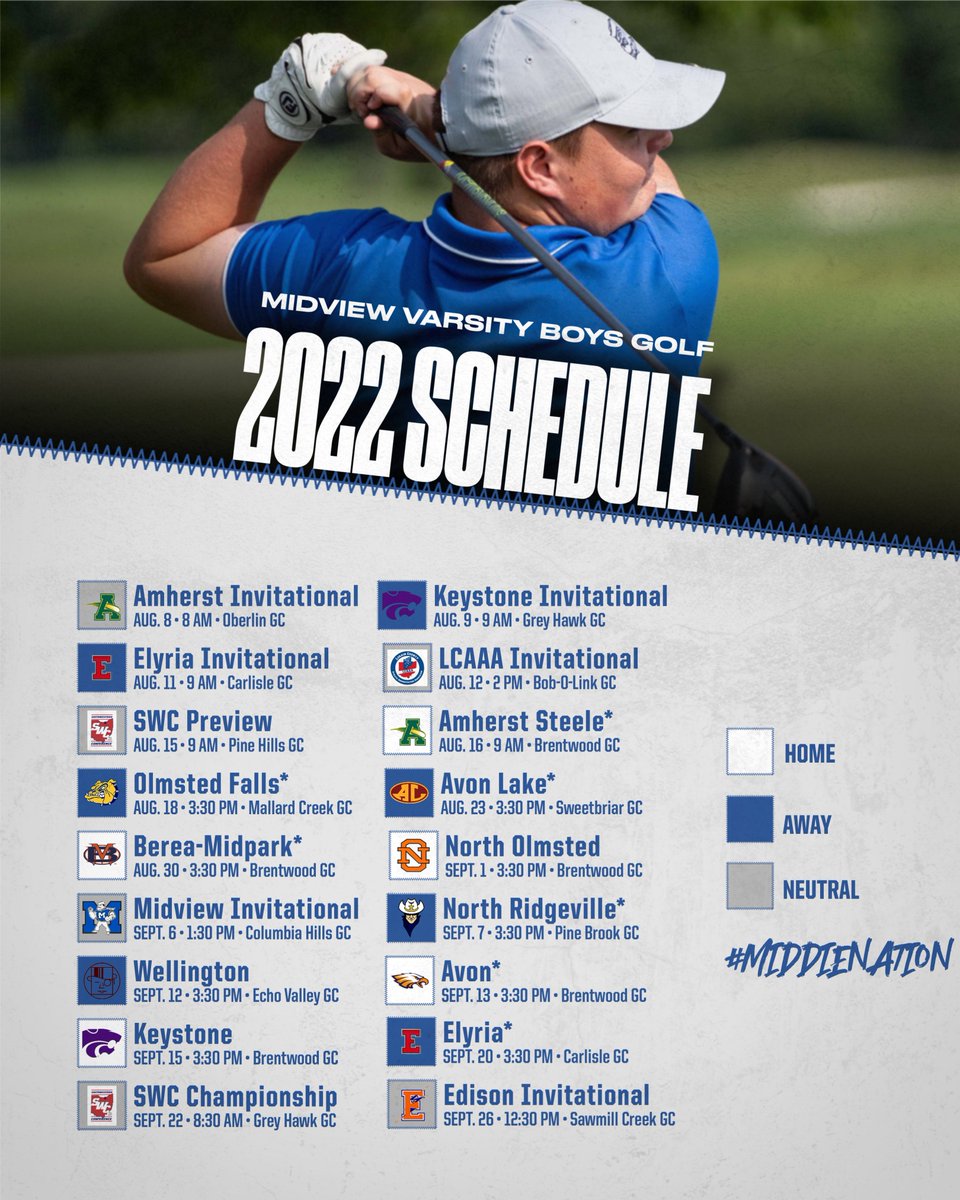2022 Varsity Boys Golf Schedule (subject to change)
