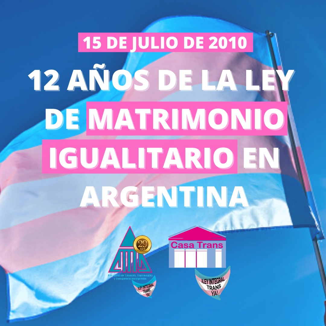 📣12 años de la Sanción de la Ley de Matrimonio Igualitario.
.
#VamosPorLoQueFalta #NoQueremosMenosQueLaIgualdad #atttarednacional