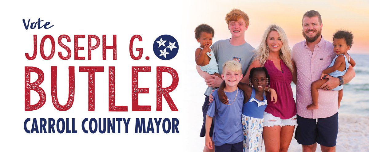 Friends,

Today begins Early Voting 🗳 

It has been an incredible blessing for Megan and I, and our family, for you all to have placed your faith in me to serve as your Carroll County Mayor. This would not have been possible without each of you, and for that I thank you. (1/2)