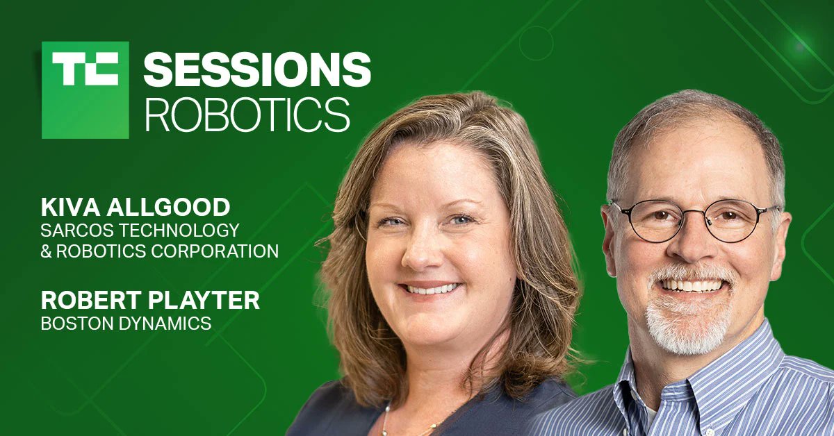 bheater's tweet image. The CEOs of @BostonDynamics and @Sarcos_Robotics -- Rob Playter and Kiva Allgood -- will discuss how their companies are commercializing robotics research with @Haje. #techcrunchrobotics