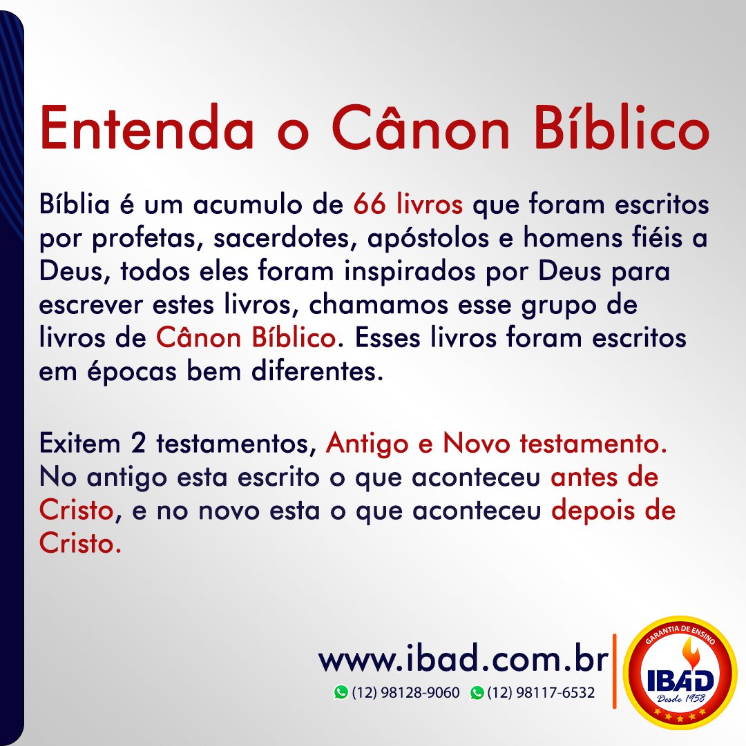 IBAD_OFICIAL's tweet photo. Nos siga nas redes sociais para receber mais dicas importantes como essa! 😁🙏

#ibad #teologia https://t.co/WiMbdAwPwR