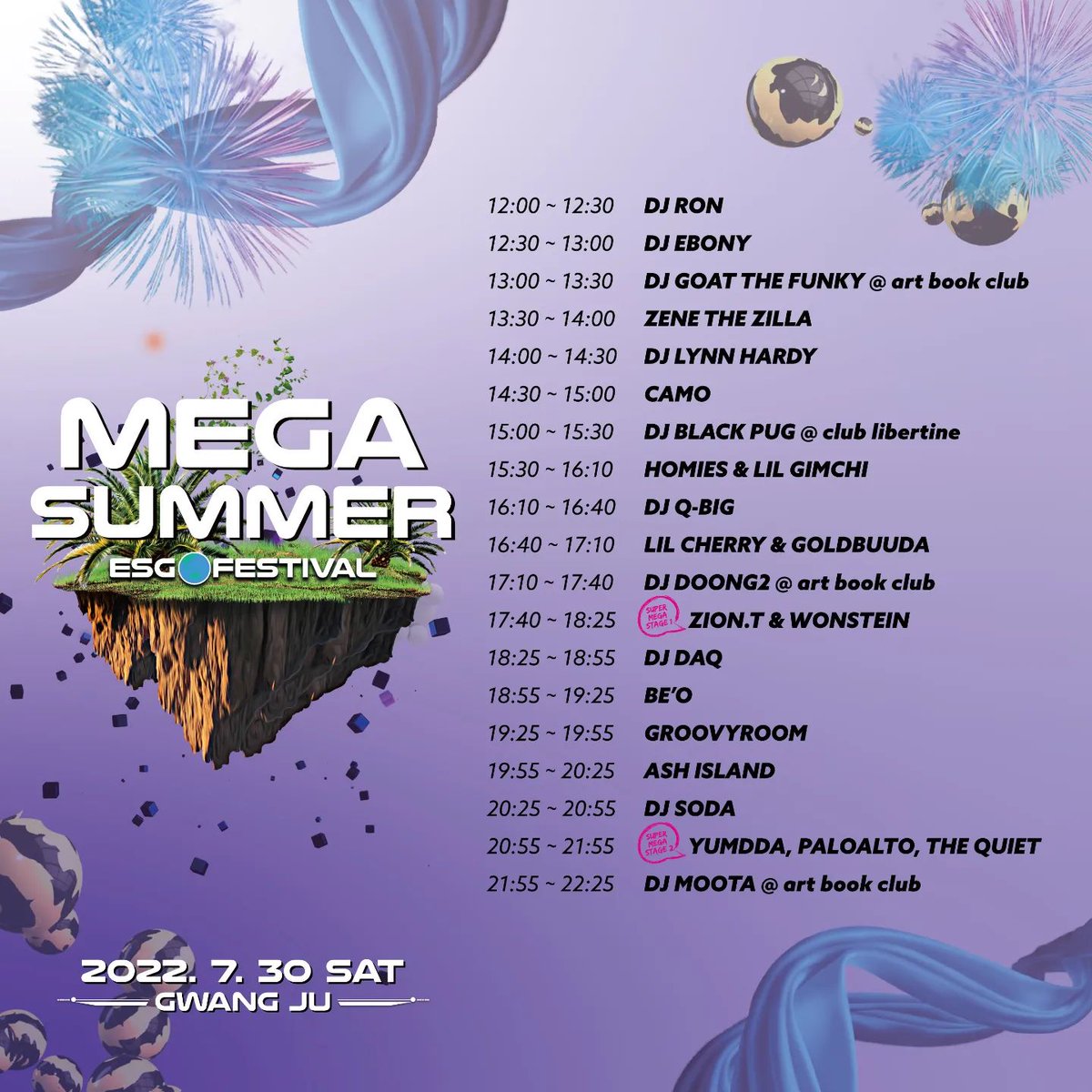 daytonathaifans's tweet photo. [INFO] ตารางกำหนดการคอนเสิร์ต MEGA SUMMER ESG FESTIVAL ค่ะ

#TheQuiett #Yummda #Paloalto #DaytonaEnt https://t.co/7HrhWLLyw5