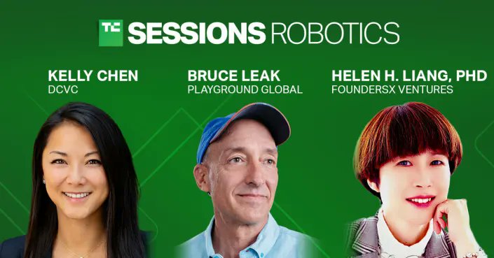 bheater's tweet image. VCs @kaychen22 of @DCVC, Bruce Leak of @Playground_VC and @HelenSandHill of FoundersX will discuss how the pandemic has accelerated robotics and AI investing, and whether these trends can continue amid a broader venture capital slow down with @nmasc. #techcrunchrobotics