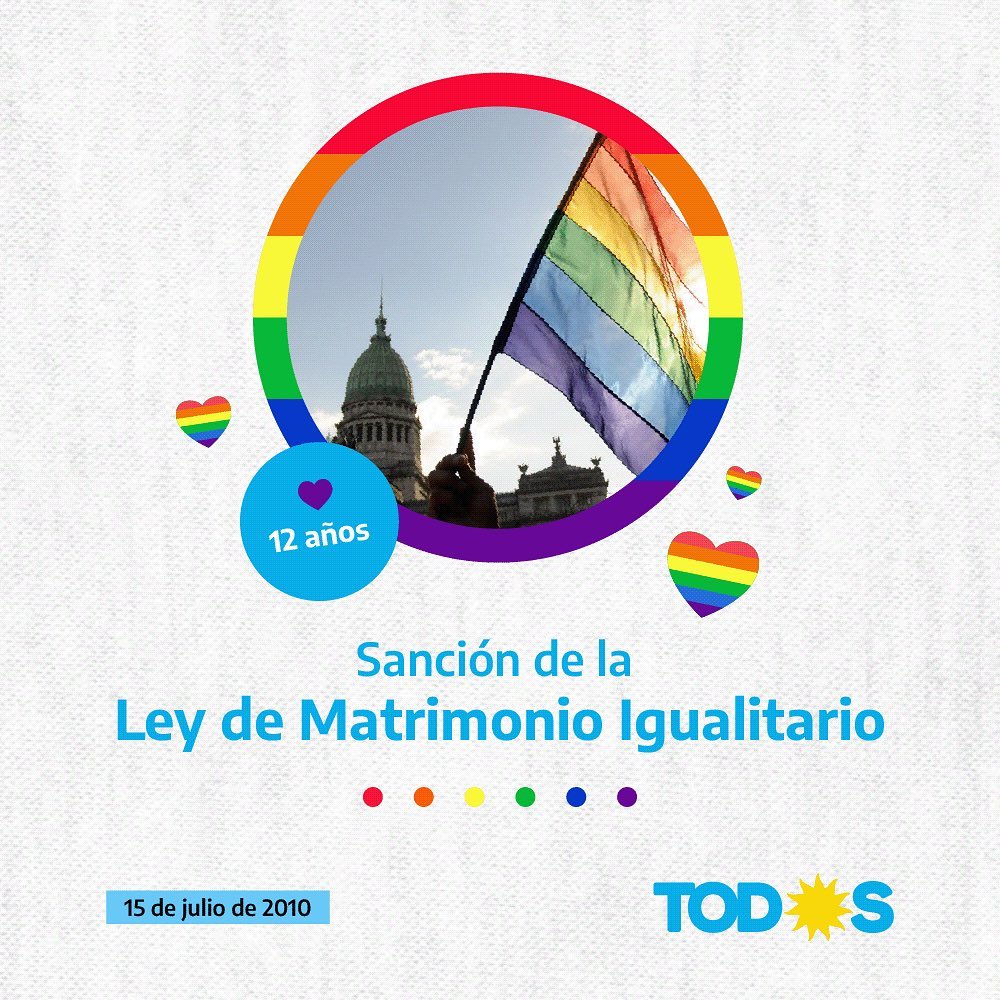 CaroGaillard's tweet photo. #MatrimonioIgualitario 🏳️‍🌈
A 12 años de la sanción del Matrimonio Igualitario, celebramos la ampliación de derechos para todas, todos y todes. Continuamos trabajando por una Argentina inclusiva. https://t.co/y1yQQeX97b