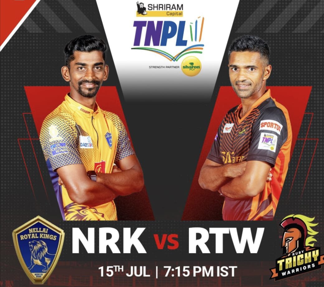 dt_next's tweet photo. #TNPL2022: NRK vs RTW
Ruby Trichy Warriors won the toss and chose to bowl against Nellai Royal Kings.
Live Scorecard: https://t.co/I3bL3GSHJP
#RubyTrichyWarriors #NellaiRoyalKings #TNPL #RTWvsNRK #NRKvsRTW https://t.co/eZfGSPRtDY
