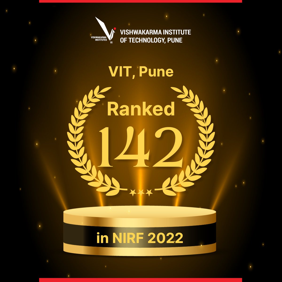 VIT, Pune has been ranked 142 by NIRF 2022!

#ranked #NIRF2022 #nirf #ranked142 #ranking
#vitpune #engineering #engineeringstudentslife #informationtechnology #punekars #punediaries #puneengineering #pune #punecity #engineeringcolleges #engineeringstudents #EngineeringInstitute