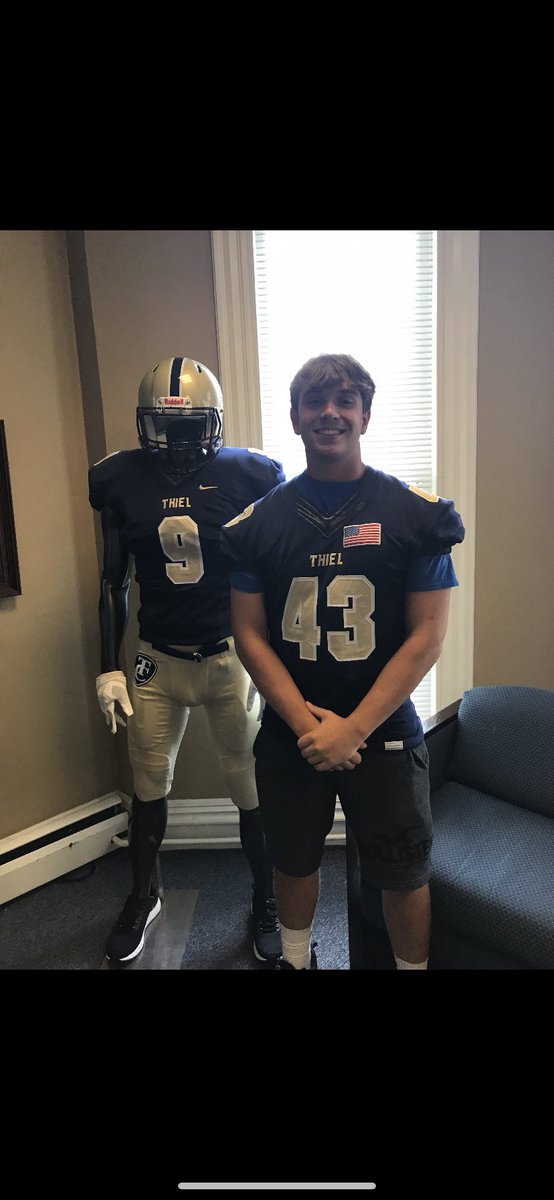 Had a great visit the other day with @Thiel_Football. Thanks to <a href="/KevMcLane21/">Coach Kevin McLane</a> for showing me around some of campus and <a href="/Coachsbauman/">Sam Bauman</a> for telling me more about the Tomcats program. Thanks for having me out!