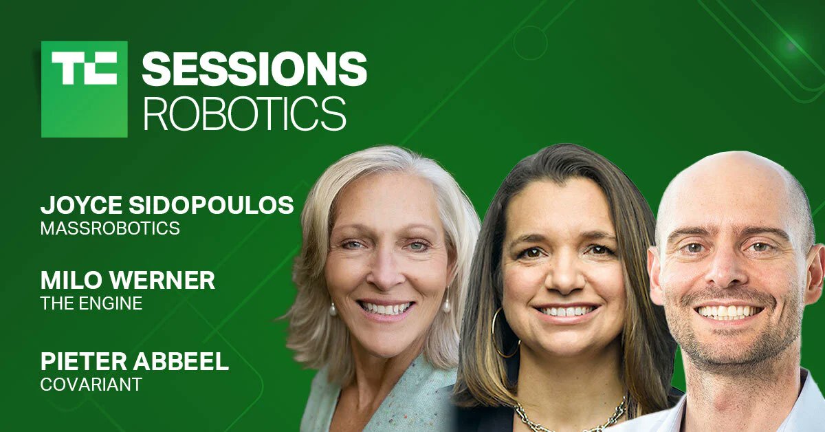 bheater's tweet image. @pabbeel of @UCBerkeley/@CovariantAI, 
@Joyce4girls of @MassRobotics and @milo_werner of 
@Enginexyz will discuss building startups from AI lab research. #techcrunchrobotics