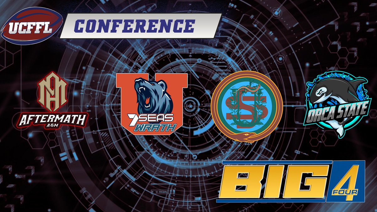 💥BIG 4 Conference💥

Final @UFFSports "Ultimate College #FantasyFootball League" conference team reveal before the 36-round player draft this Saturday!

🏈 <a href="/AMAM_UCFFL/">Aftermath A&M</a>
🏈 <a href="/WrathSeas/">Seven Seas Wrath</a>
🏈 <a href="/SwamplandState/">Swampland State University</a>
🏈 <a href="/StateOrca/">Orca State</a>

Which #collegefootball player would you draft in the 1st round?