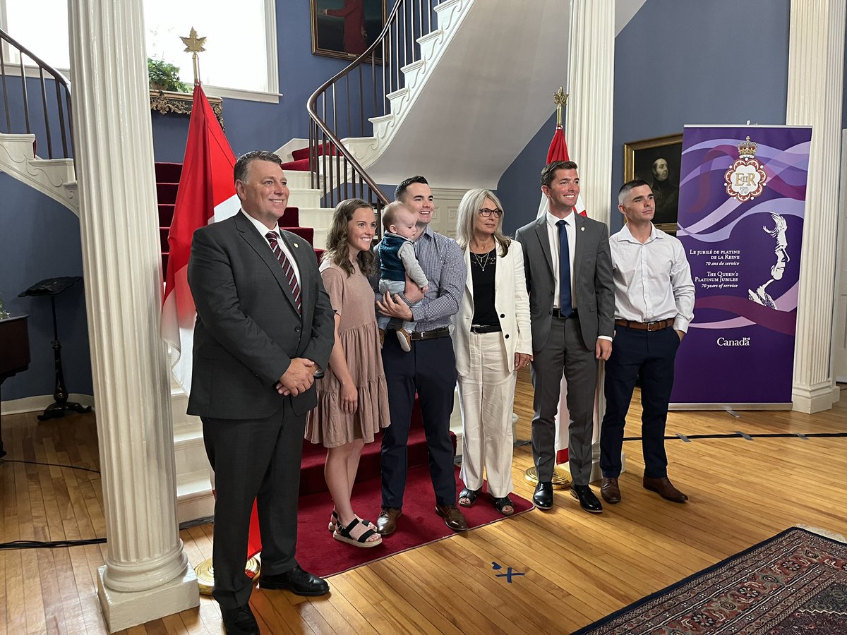 Cory Deagle just turned 31. He says Kevin MacAdam was in cabinet at age 29 and there may have been younger ministers still. 

This is a pic with his mom, brothers, sister-in-law &amp; nephew. He just got a pic with him &amp; his mom.