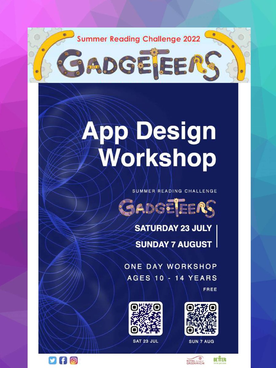 #WoolwichLibrary will be having TWO #Gadgeteers App Design Workshops for children aged 9-14 years 🤩 Book here: bit.ly/3aofJHw for Saturday 23 July & here: bit.ly/3uwuDCi for Sunday 7 August. Places are limited! Join the #SRC2022! 💻 @greenwichlibs