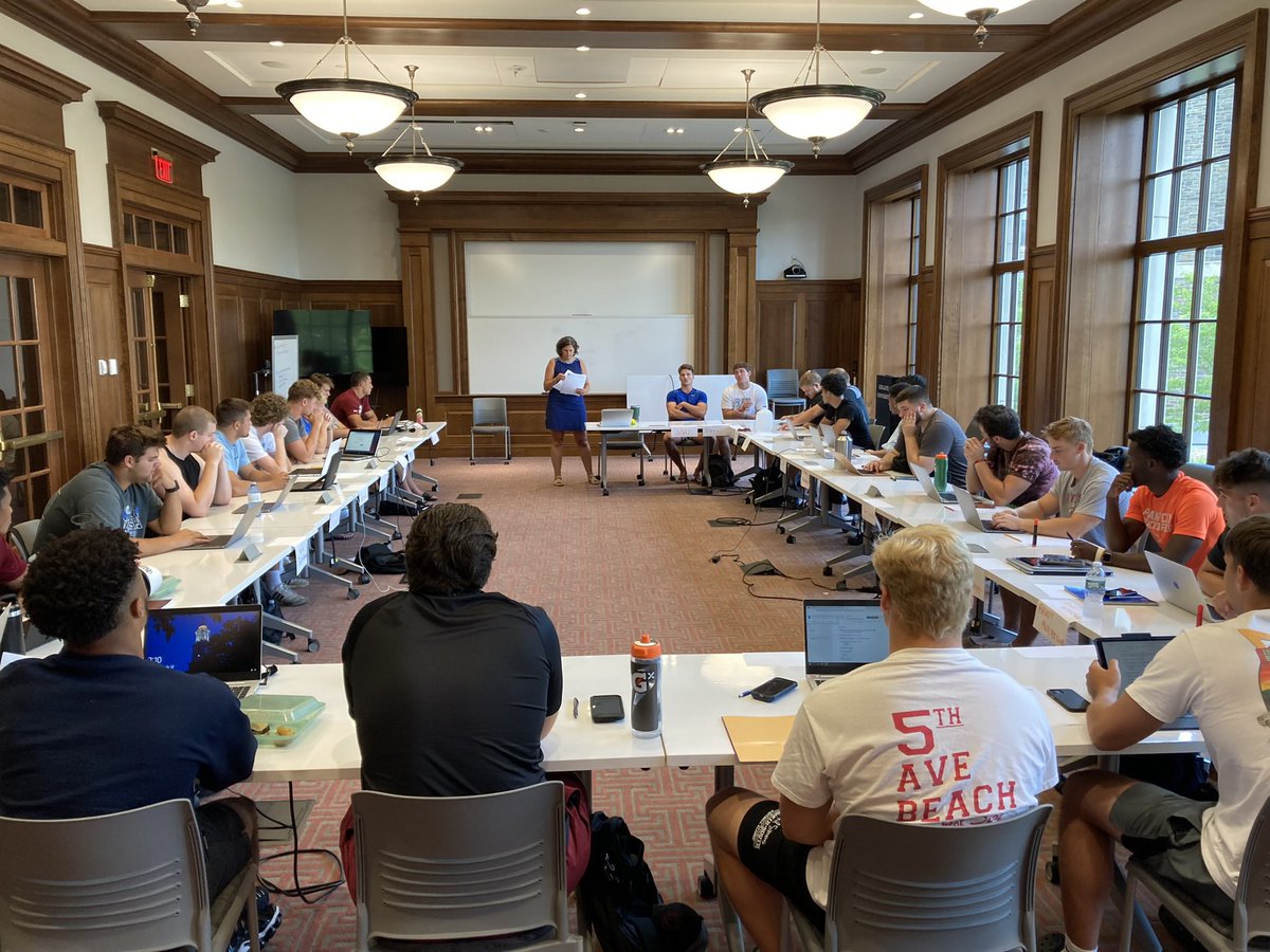 Coach_Dakosty's tweet photo. @colgatefb got better this week! Can’t thank @teresakolsen24 &amp; @ColgateCCS enough working with our guys!

- Networking workshop ✅
- Frosh onboarding ✅
- Alumni engagement ✅

It’s not just a recruiting pitch! 

Win titles &amp; set yourself up for life. No one does it better! https://t.co/MWdfwlPEZA