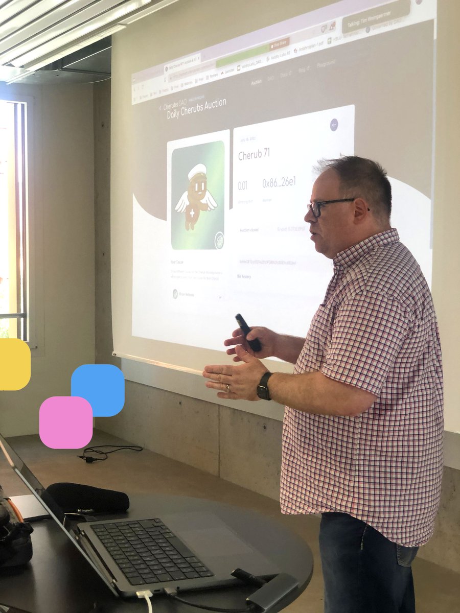 👩‍🎓👨‍🎓#Education time! Today, our CEO <a href="/AndreWolke/">André Wolke</a> presents some of our #DAO projects to the Informatics Summer School at the <a href="/hslu/">HSLU Hochschule Luzern</a>. He will also show our latest #DeFi project @CherubsDao which is an #NFT  funded, DAO governed community of extraordinary people changing the world.