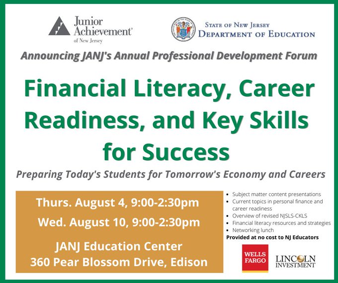 bplein (@bplein) on Twitter photo Ty <a href="/JAofNJ/">JA NewJersey</a> for providing FREE PD to assist NJ educators in preparing our Ss to be financially savvy! 8/4 or 8/10. Excited to hear from <a href="/SEL4NJ/">SEL4NJ</a> abt financial psychology tinyurl.com/2p3dbv3z
<a href="/NJCountyTeacher/">NJ County Teachers</a> <a href="/mr_skomba/">Mike Skomba CSCS</a> <a href="/odonnellPS28/">Robert O'Donnell Jr.</a> <a href="/JoeOrlak/">Joseph Orlak</a> <a href="/dpapa77/">Danny Papa</a> <a href="/NBTSuper/">Janet M Ciarrocca</a> @kenbondedu Ty <a href="/JAofNJ/">JA NewJersey</a> for providing FREE PD to assist NJ educators in preparing our Ss to be financially savvy! 8/4 or 8/10. Excited to hear from <a href="/SEL4NJ/">SEL4NJ</a> abt financial psychology tinyurl.com/2p3dbv3z
<a href="/NJCountyTeacher/">NJ County Teachers</a> <a href="/mr_skomba/">Mike Skomba CSCS</a> <a href="/odonnellPS28/">Robert O'Donnell Jr.</a> <a href="/JoeOrlak/">Joseph Orlak</a> <a href="/dpapa77/">Danny Papa</a> <a href="/NBTSuper/">Janet M Ciarrocca</a> @kenbondedu